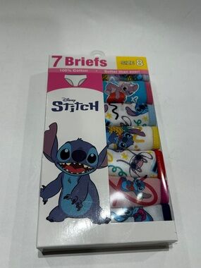 Disney stitch girl everyday underwear briefs  7 pack panties multicolor SZ 8 nwt